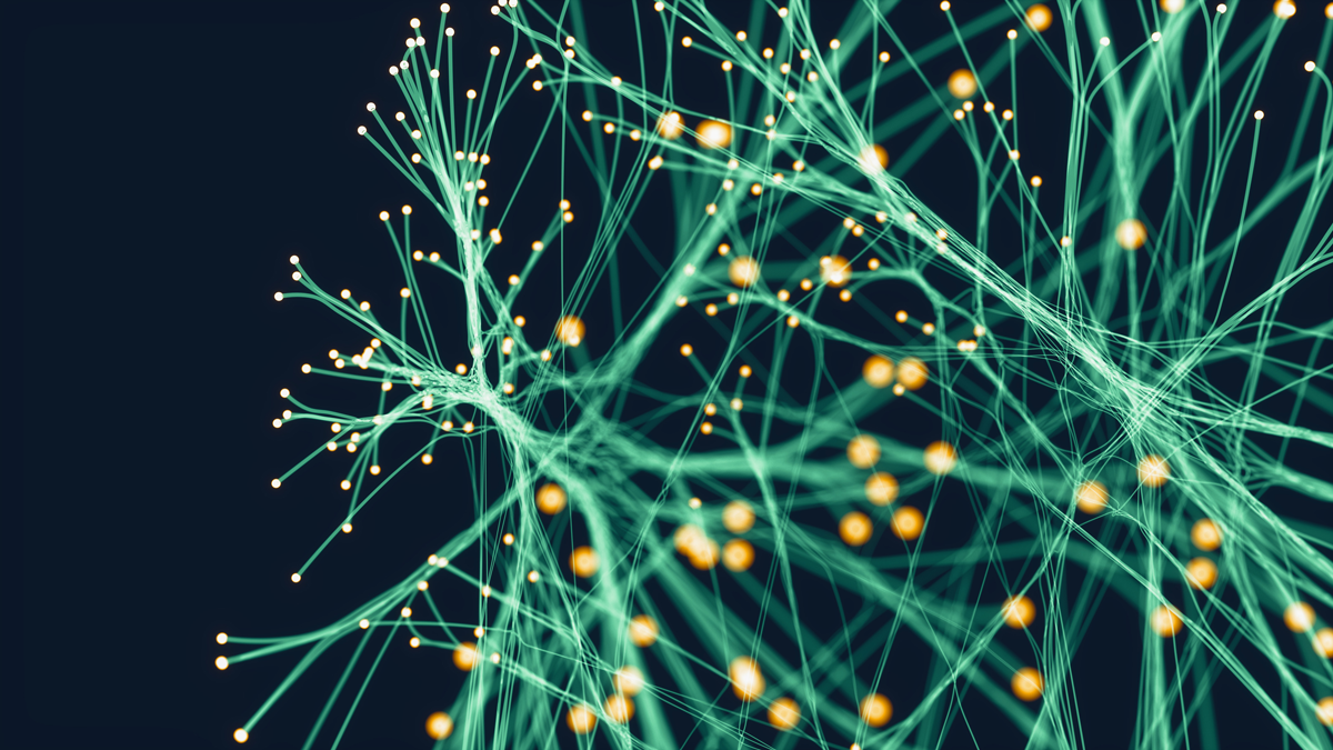 DPS, Projekt, Vorschaubild: KI4KL - Urban.KI Abstract fibers neural networks background.