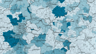Kartenausschnitt des Breitbandatlas der Bundesregierung
