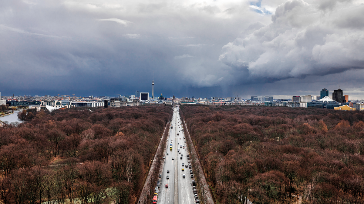 SIRIOS, News: Fraunhofer-Zentrum SIRIOS Vogelperspektive auf den Großen Stern in Berlin.