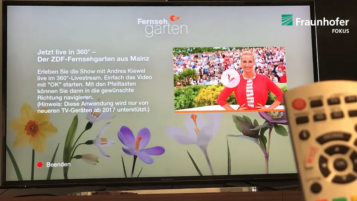 FAME, News: ZDF Fernsehgarten 360° ZDF Fernsehgarten in 360° Ansicht auf dem Smart TV