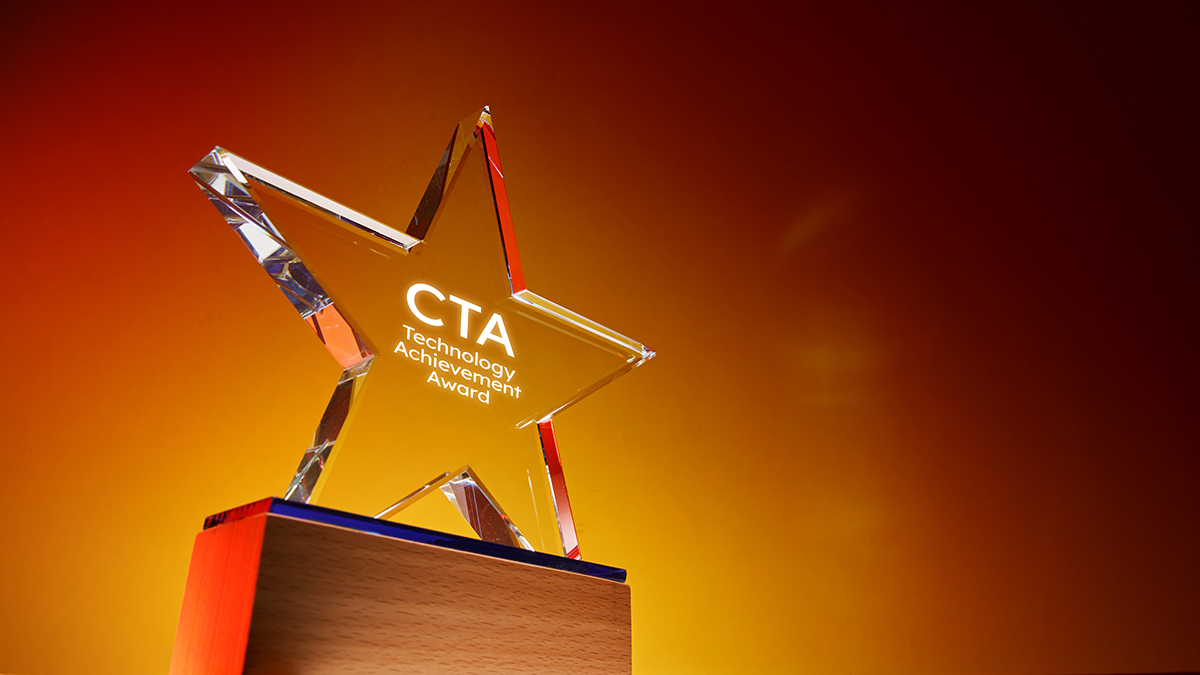 FAME, News: CTA Wave Streaming Award close up low angle view group of star shape crystal trophy