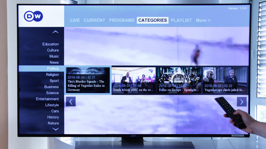 Deutsche Welle Smart TV App auf dem Smart TV