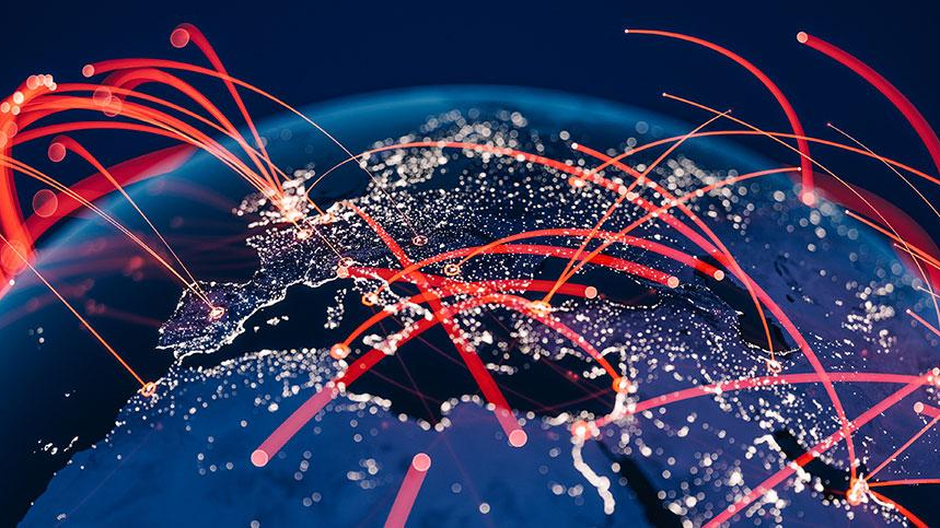 Satellietenansicht der Europas bei Nacht