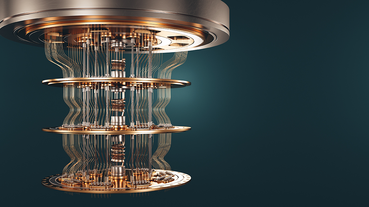 SQC, DANA, Themen: Quantencomputing Quantencomputer vor dunklem Hintergrund