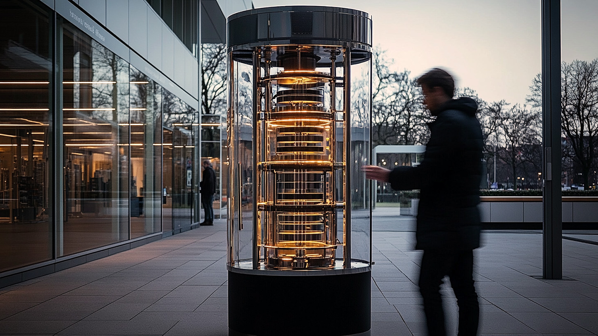 SQC, Arbeitsgebiete: Quantencomputing KI generierter Quantencomputer in Berlin mit Mensch