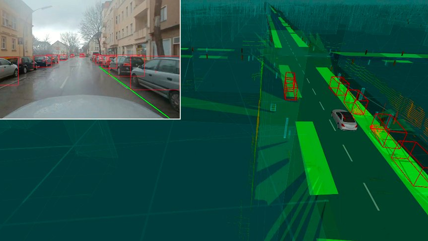 ASCT, News: SAFARI Road Map Paralleldarstellung Auswertung Sensor- und Kameradaten zur Aktualisierung der Straßenkarte