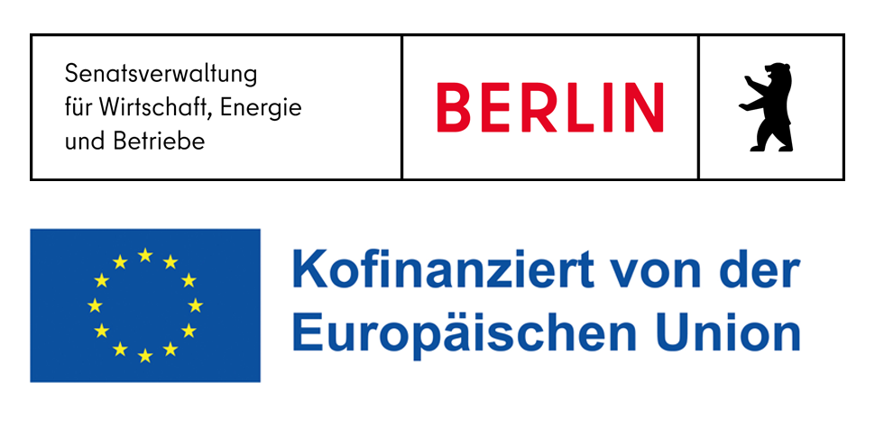 Logo Senatsverwaltung für Wirtschaft, Energie und Betriebe; Kofinanziert von der Europäischen Union