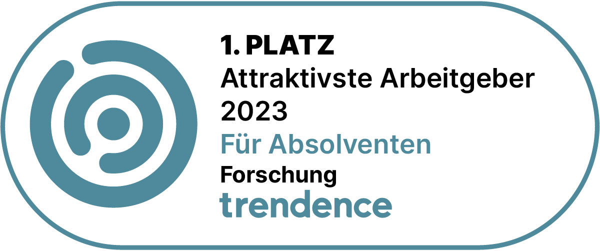 trendence 1. Platz - Attraktivste Arbeitgeber 2023 Für Absolventen im Bereich Forschung