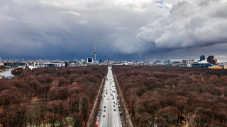 Vogelperspektive auf den Großen Stern in Berlin.