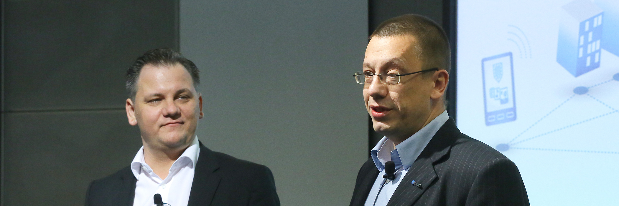 Headerbild des MWS 2013: Stephan Steglich und Stefan Arbanowski auf der Konferenz