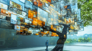 Vorschaubild des MWS 2025: KI-generiertes Bild: Baum mit vielen verschiedenen Bildschirmen