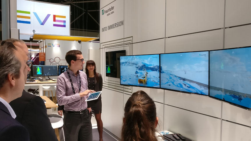360° Video Playout on three TV screens at IBC 2017