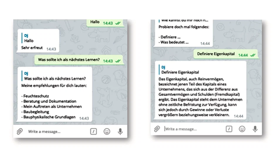 Chat with LMS Chatbot: "Hello" - "What should I learn next" - "My recommendations for you are"