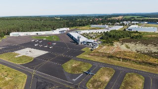Luftaufnahme des Fluplatzes Schönhagen
