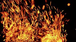 long exposure photo of fire camp sparkles